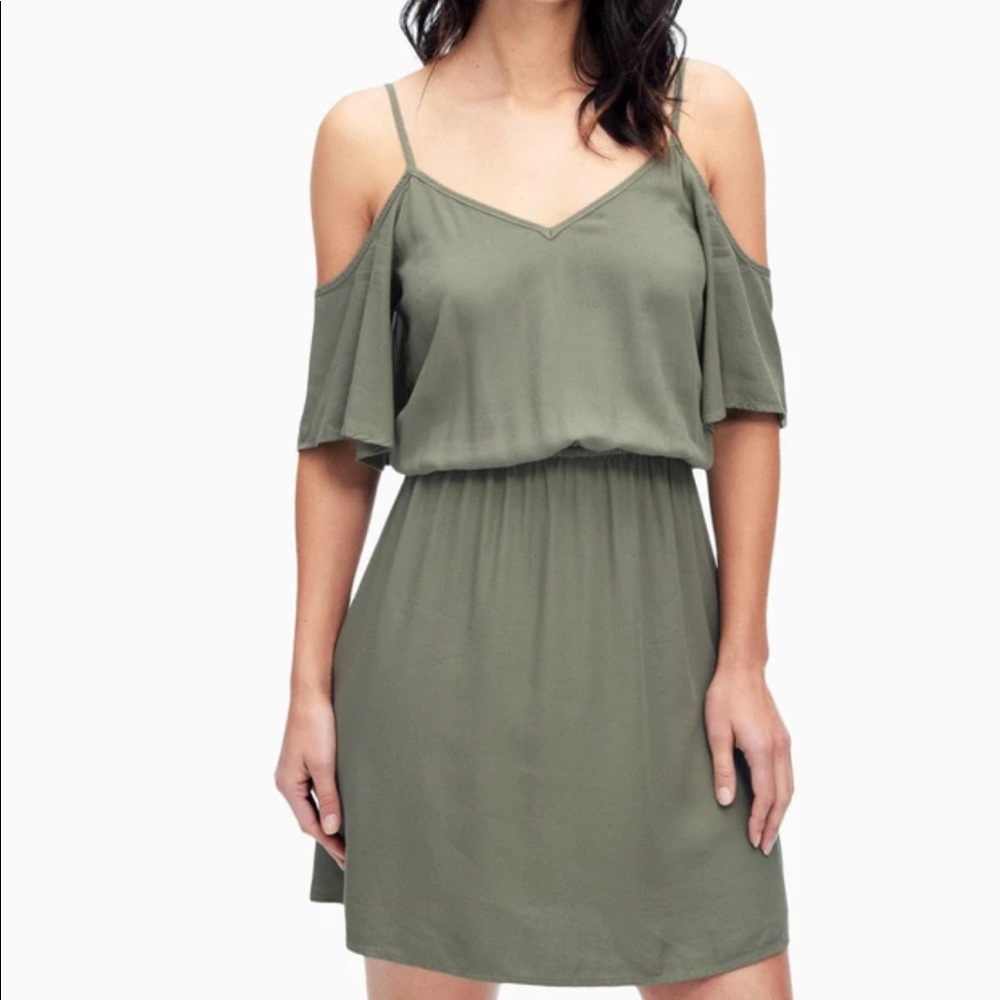 Splendid Rayon Crosshatch Cold Shoulder Dress
